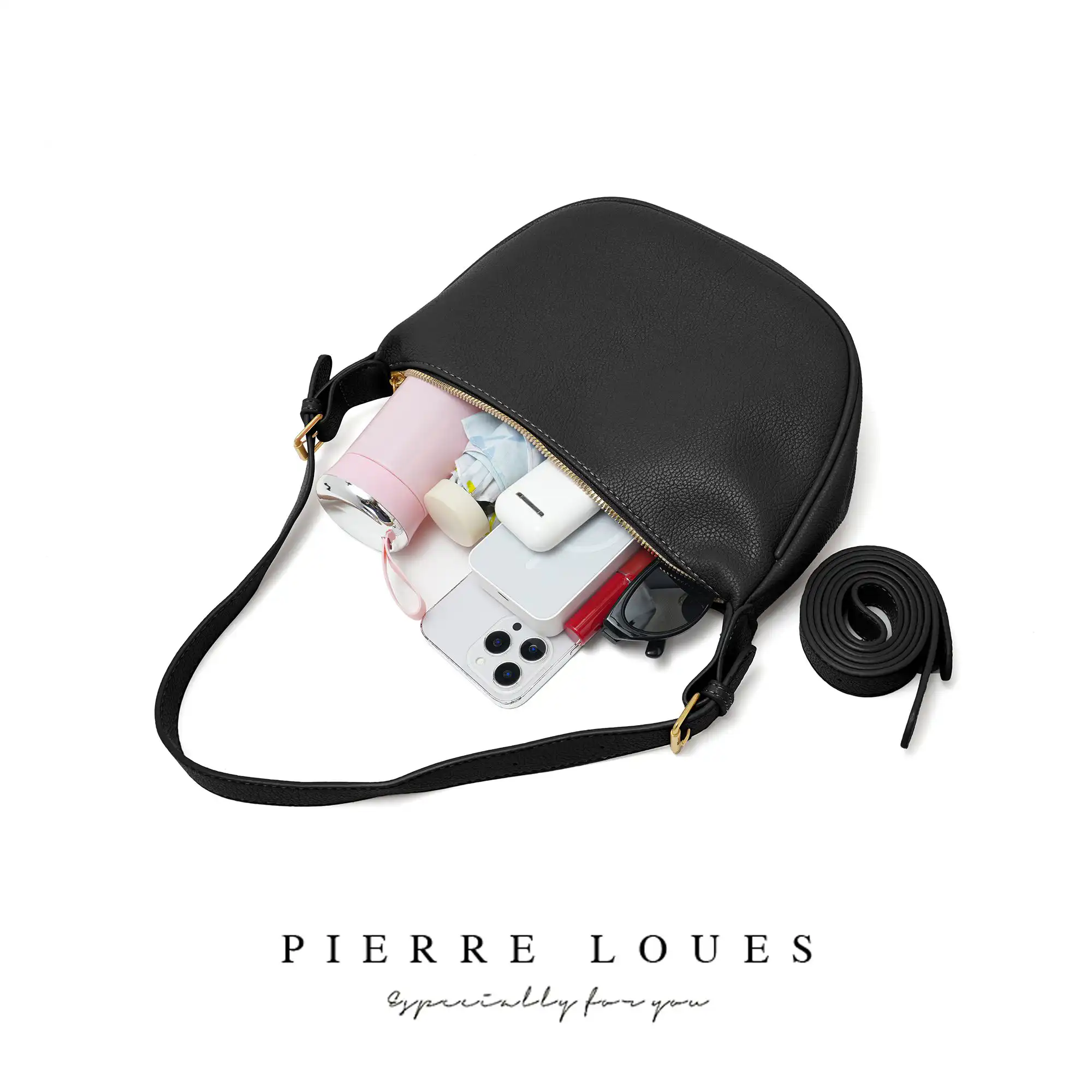 Γυναικεία Τσάντα Xειρός Χιαστί Pierre Loues PL868-70 μαύρο