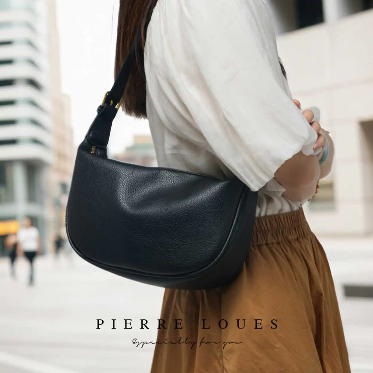 Γυναικεία Τσάντα Xειρός Χιαστί Pierre Loues PL868-70 μαύρο