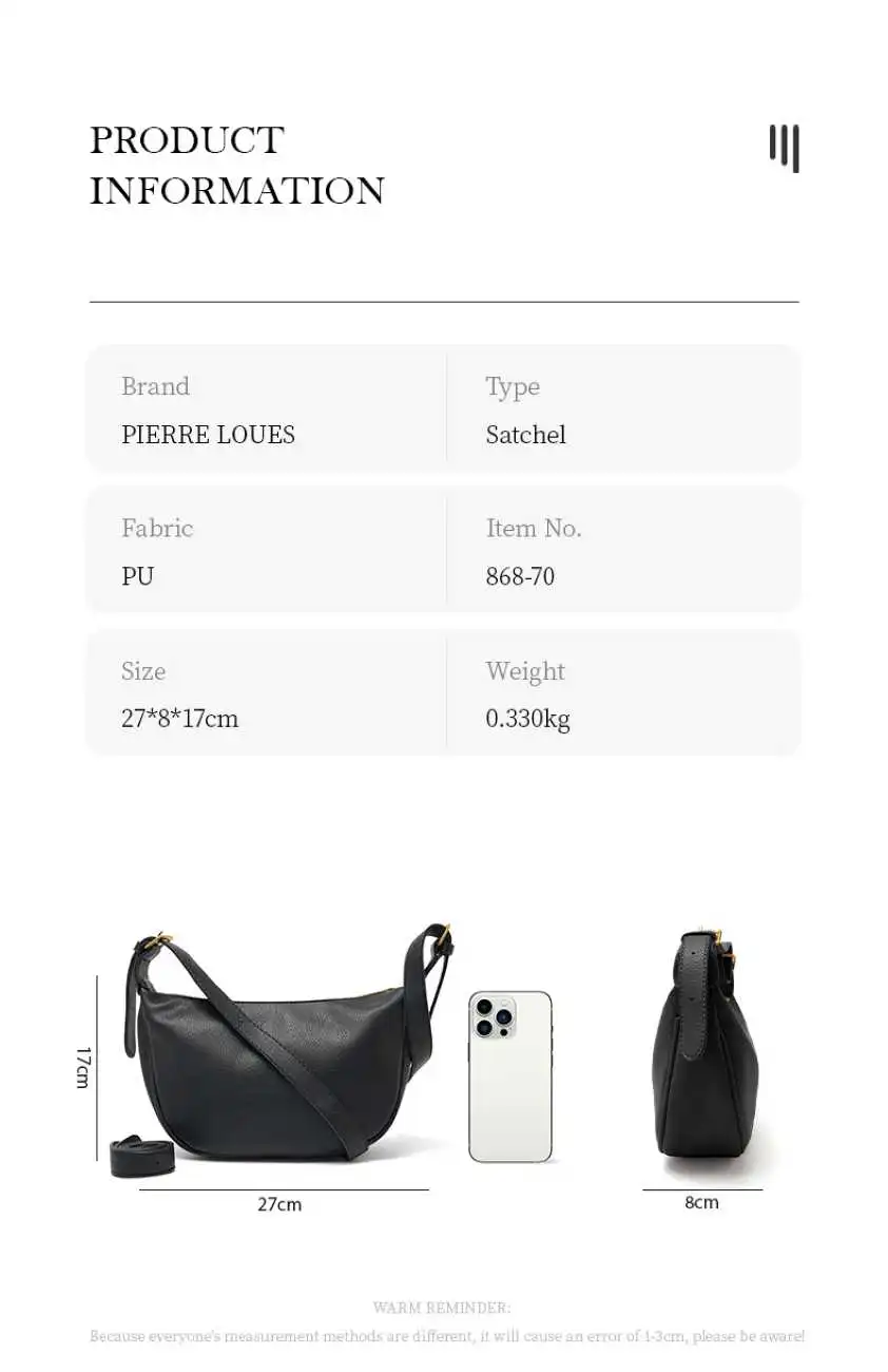 Γυναικεία Τσάντα Xειρός Χιαστί Pierre Loues PL868-70 μαύρο