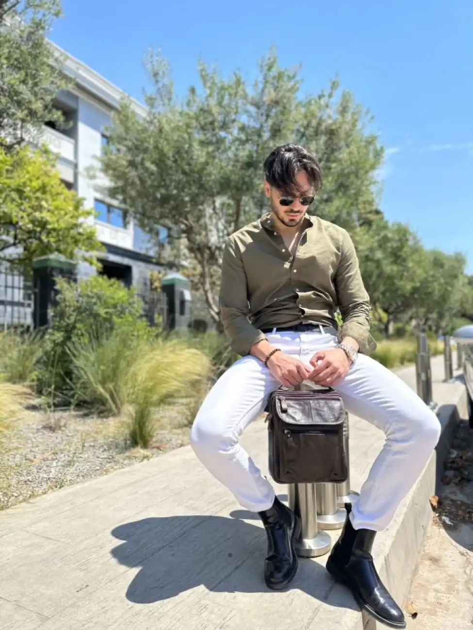 Δερμάτινο τσαντάκι ώμου Cardinal 8870 καφέ