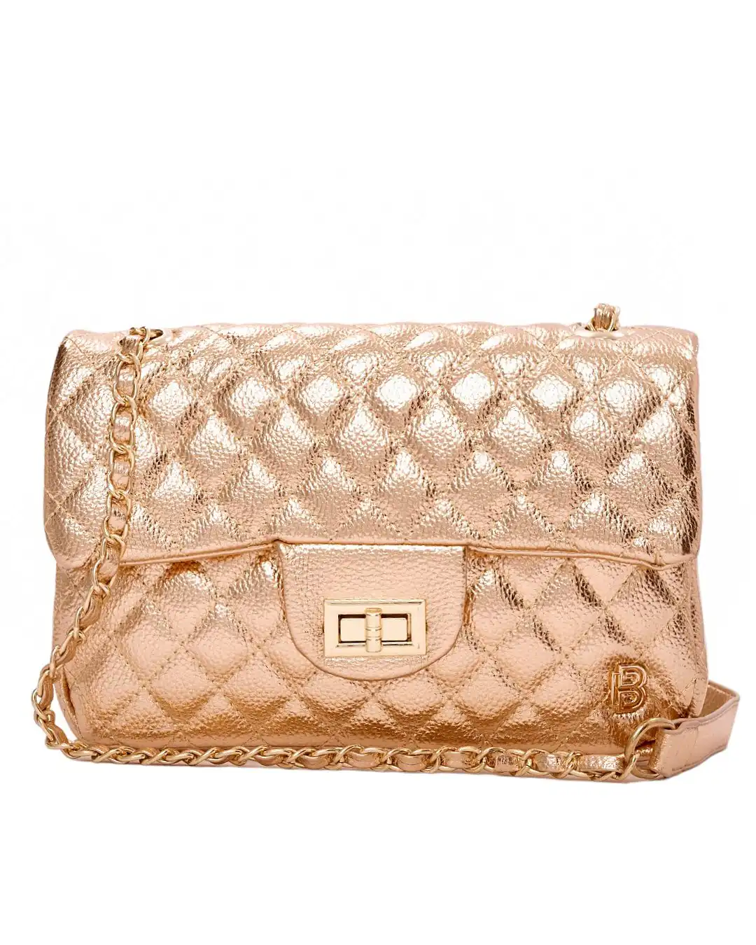 Τσάντα ώμου με αλυσίδα SW8902 – Σαμπανιζέ