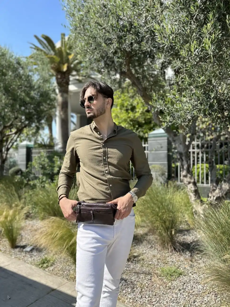 Δερμάτινο τσαντάκι μέσης Cardinal 8943 coffee