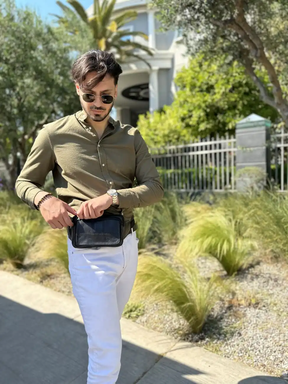 Δερμάτινο τσαντάκι μέσης Cardinal 8966 μαύρο