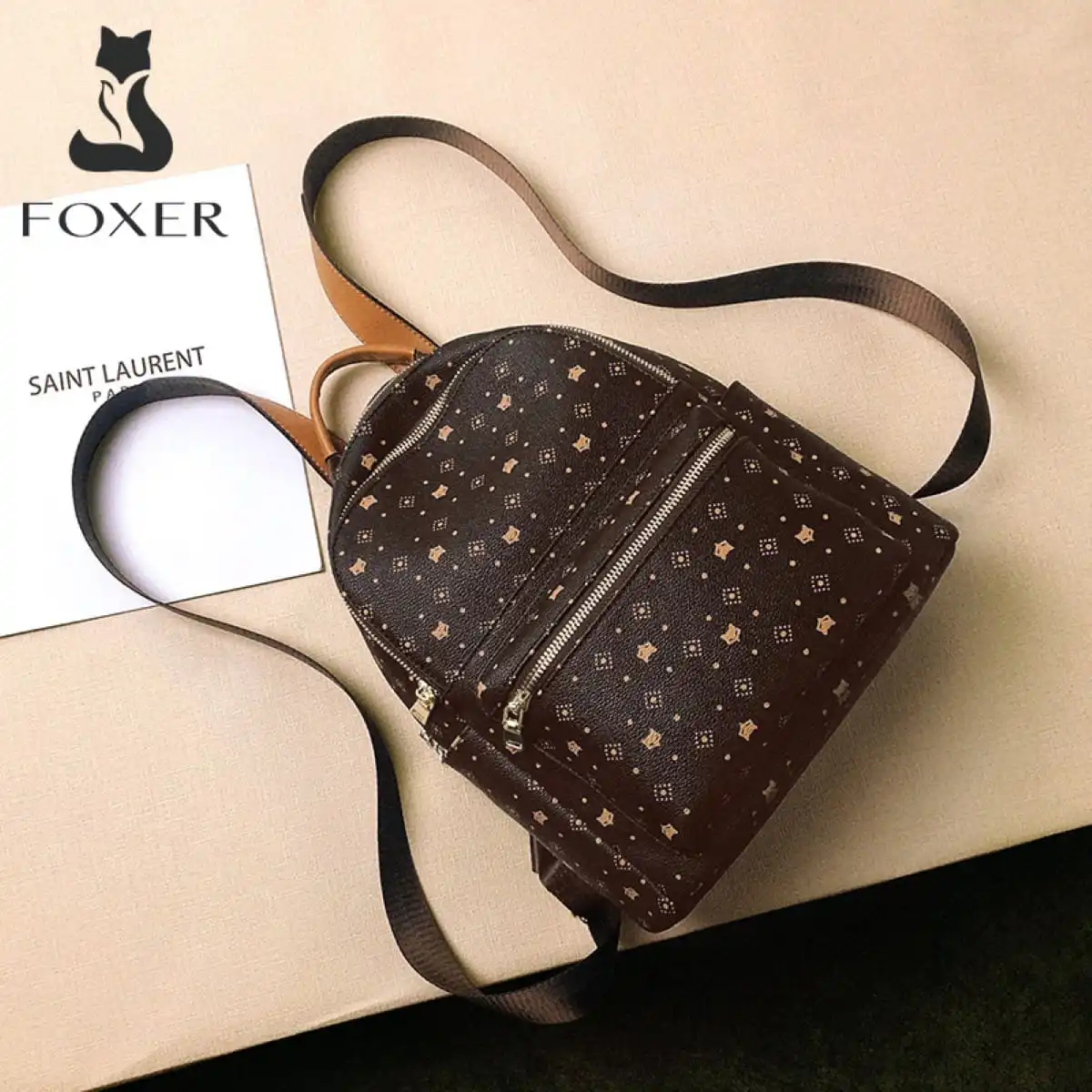 Γυναικείo Σακίδιο Πλάτης PVC Foxer 900165F καφέ