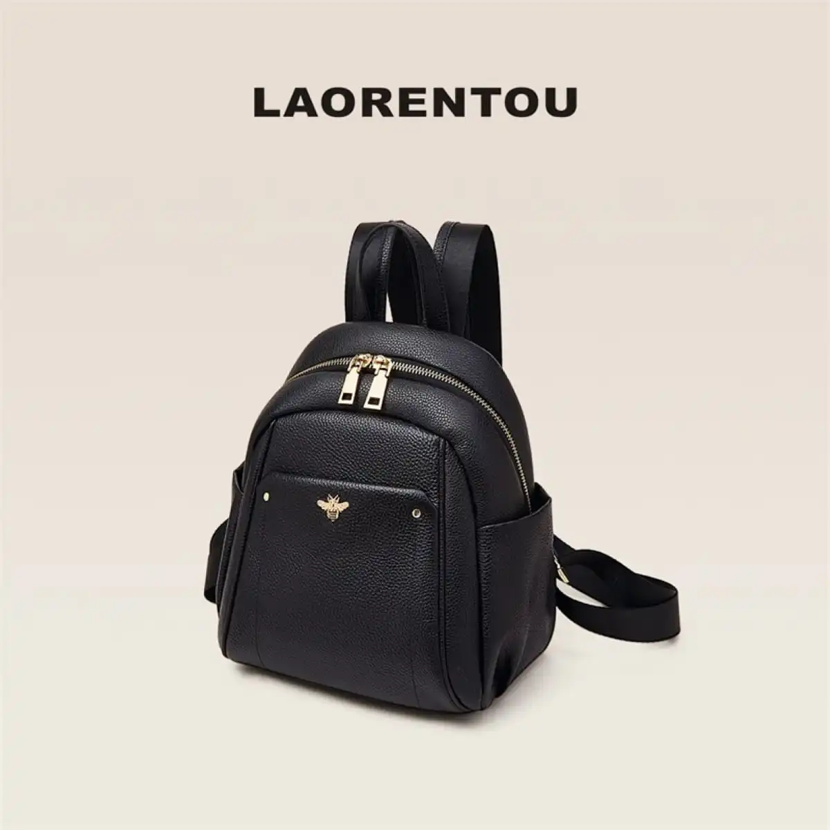 Δερμάτινo Γυναικείo Σακίδιο Πλάτης Laorentou 900412L μαύρο