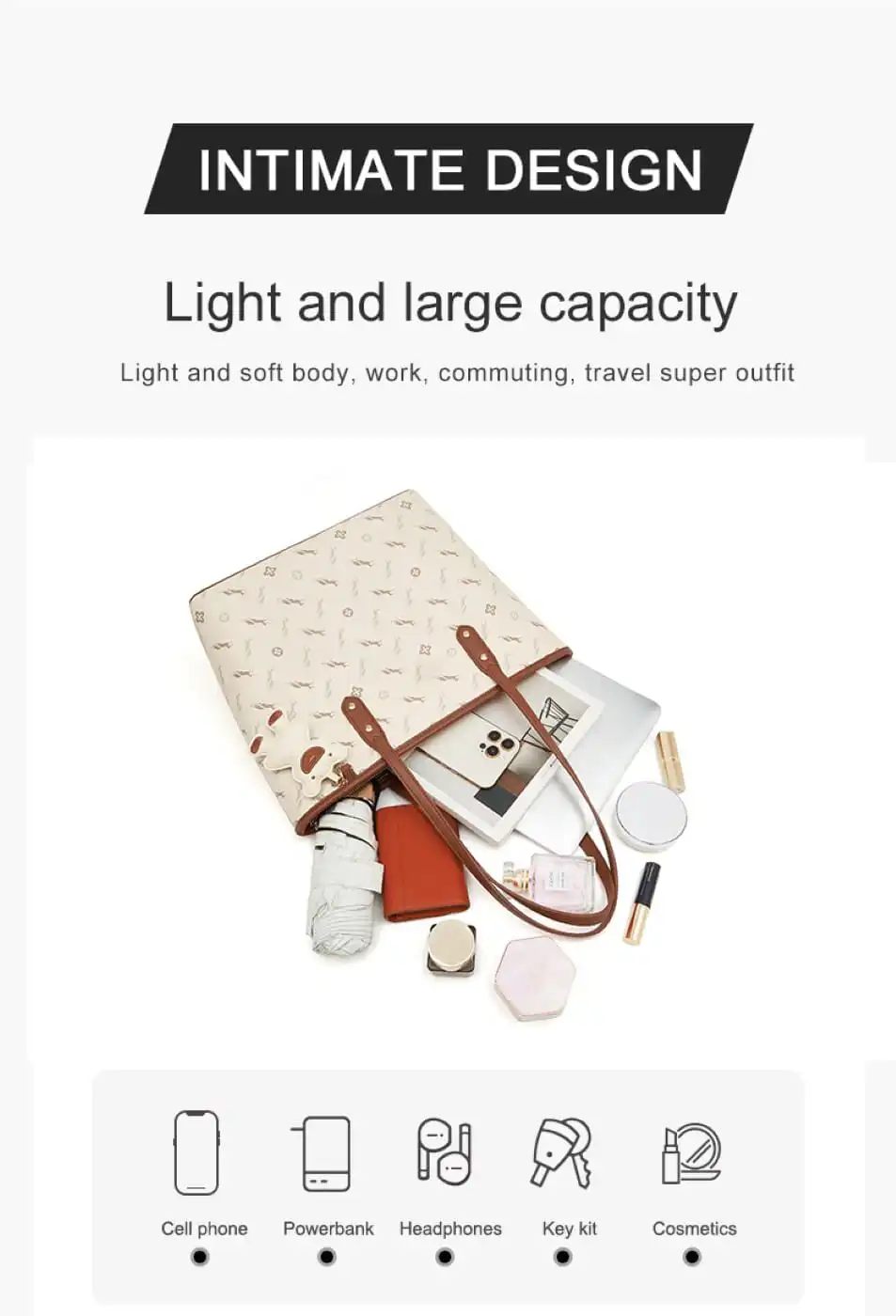 Δερμάτινη Γυναικεία Τσάντα PVC Shopper 'Ωμου Foxer 900535F μπέζ/καφέ