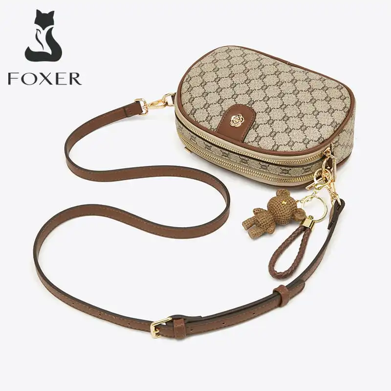 Υφασμάτινη Γυναικεία Τσάντα Χιαστί Foxer 900551F καφέ Υφασμάτινη Γυναικεία Τσάντα Χιαστί Foxer 900551F καφέ