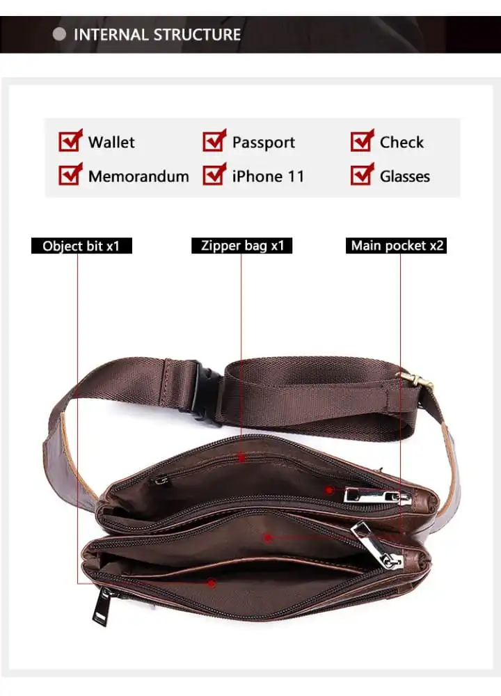 Δερμάτινο τσαντάκι μέσης Cardinal 9012 coffee