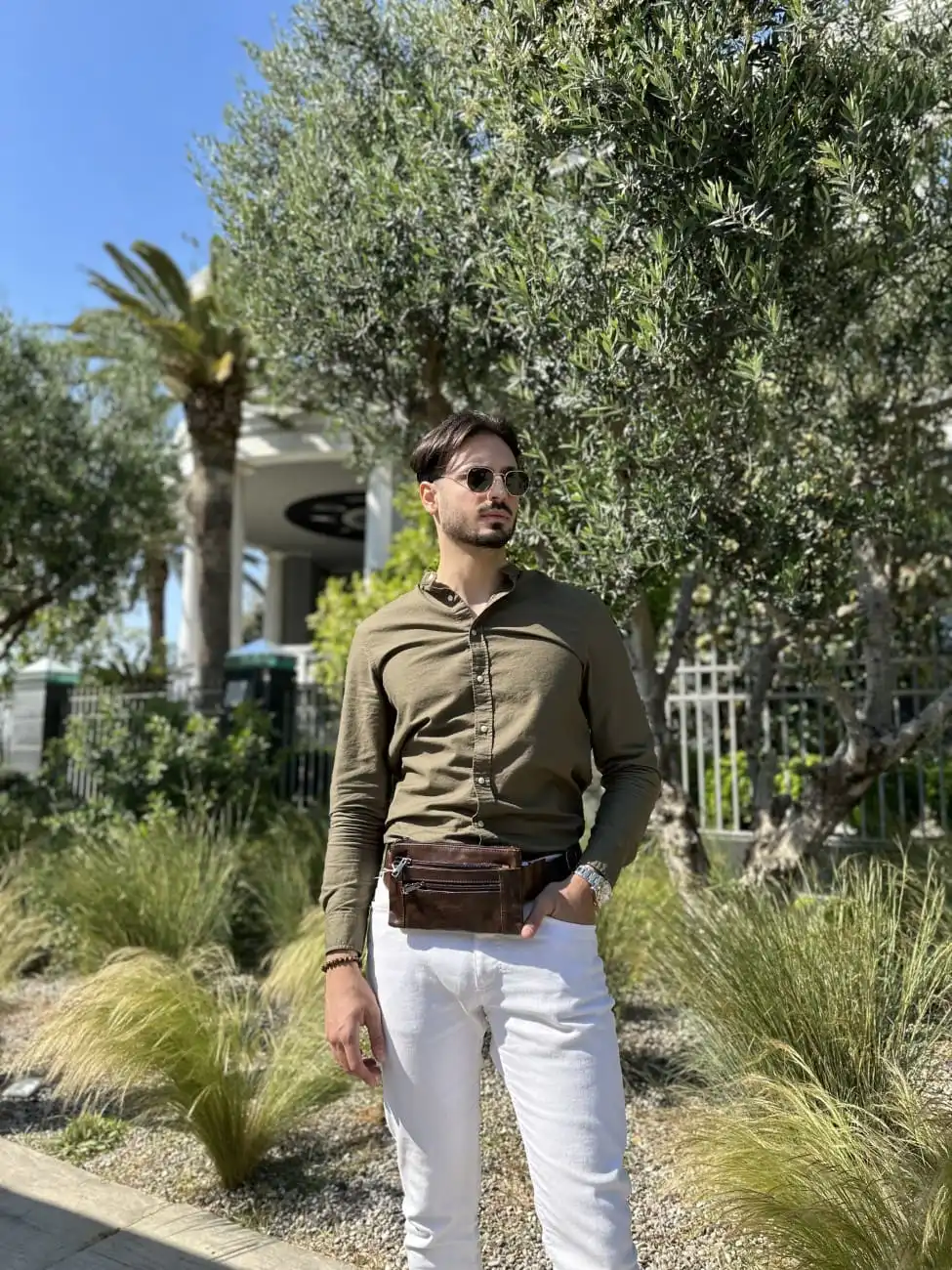 Δερμάτινο τσαντάκι μέσης Cardinal 9012 coffee