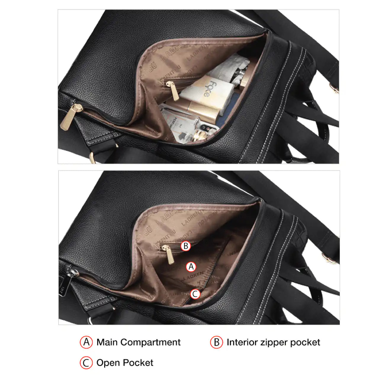 Δερμάτινo Γυναικείo Σακίδιο Πλάτης Foxer 9113V091F μαύρο