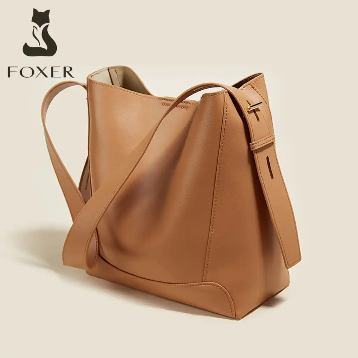 Δερμάτινη Γυναικεία Τσάντα Shopper ‘Ωμου Foxer 9136015F καφέ Δερμάτινη Γυναικεία Τσάντα Shopper ‘Ωμου Foxer 9136015F καφέ