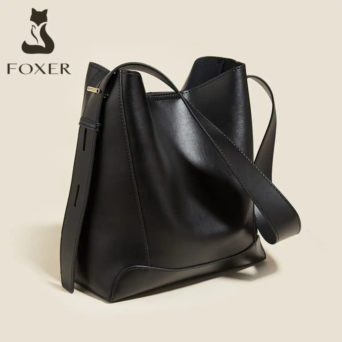 Δερμάτινη Γυναικεία Τσάντα Shopper ‘Ωμου Foxer 9136015F μαύρο Δερμάτινη Γυναικεία Τσάντα Shopper ‘Ωμου Foxer 9136015F μαύρο