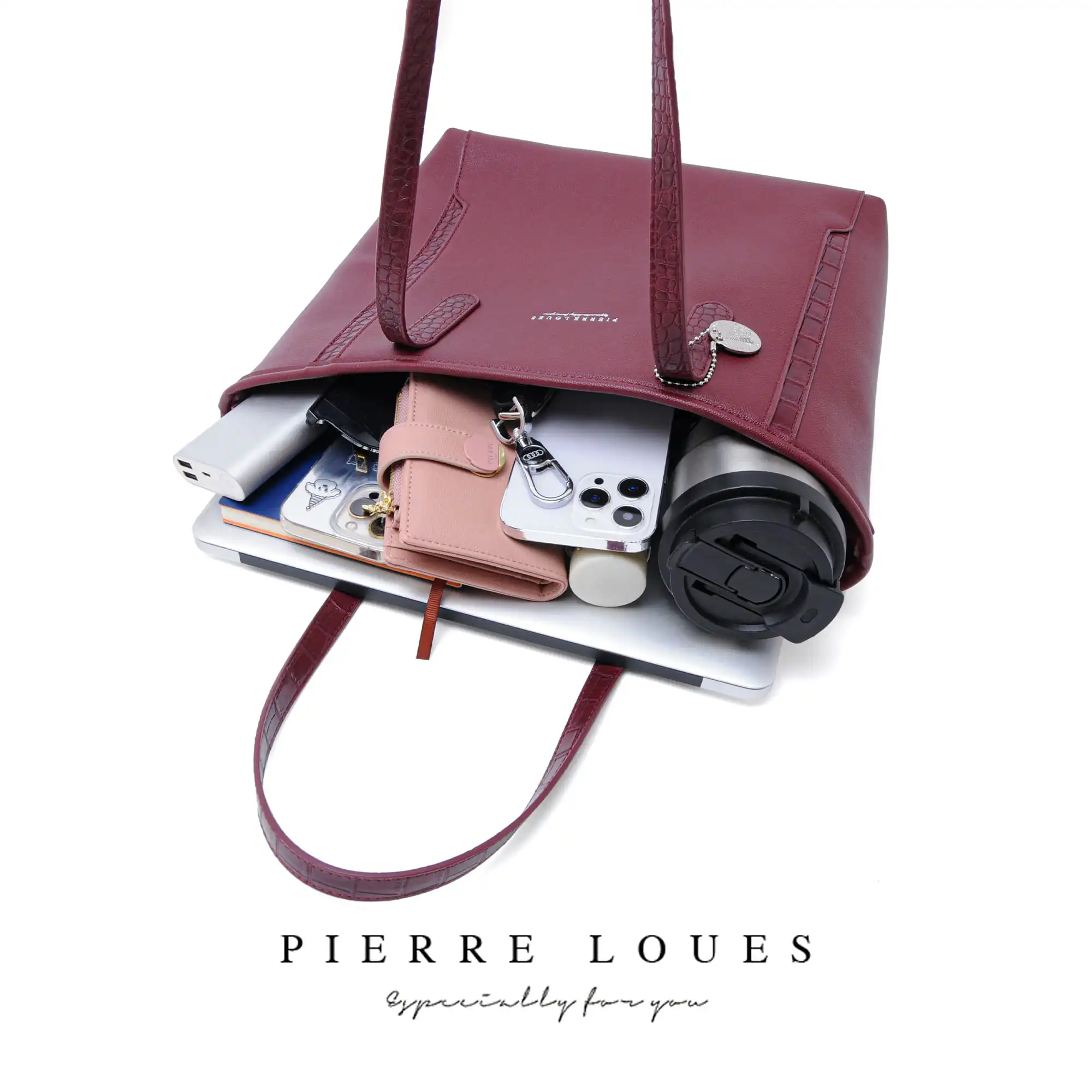 Γυναικεία Τσάντα Ώμου Shopper Pierre Loues PL914-105 μπορντό