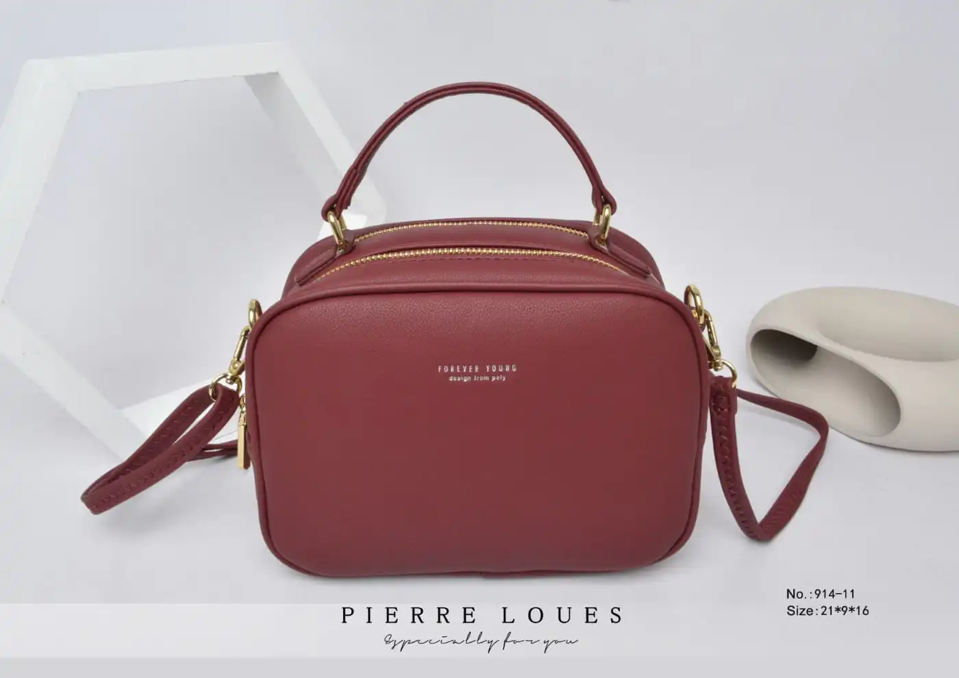 Γυναικεία Τσάντα Χιαστί/Χειρός Pierre Loues 914-11 μπορντό
