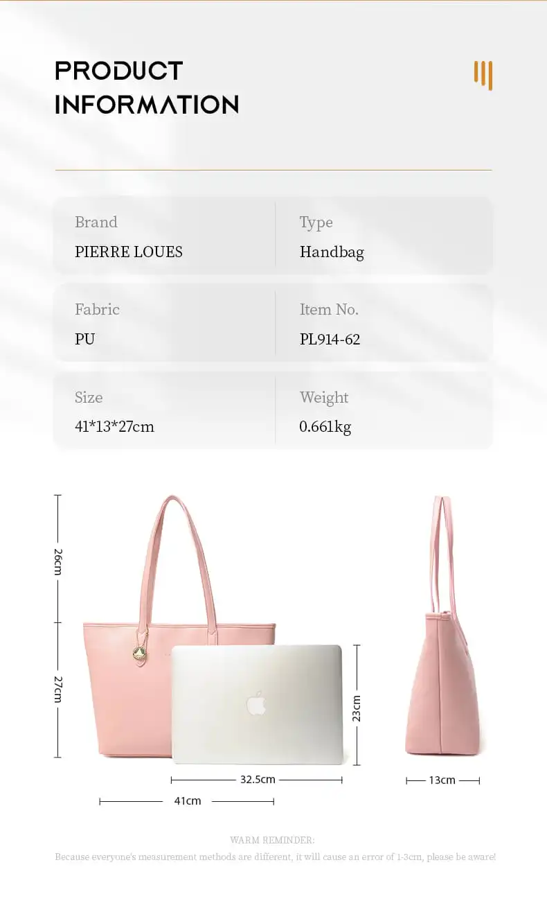 Γυναικεία Τσάντα Ώμου Shopper Pierre Loues 914-62 ροζ