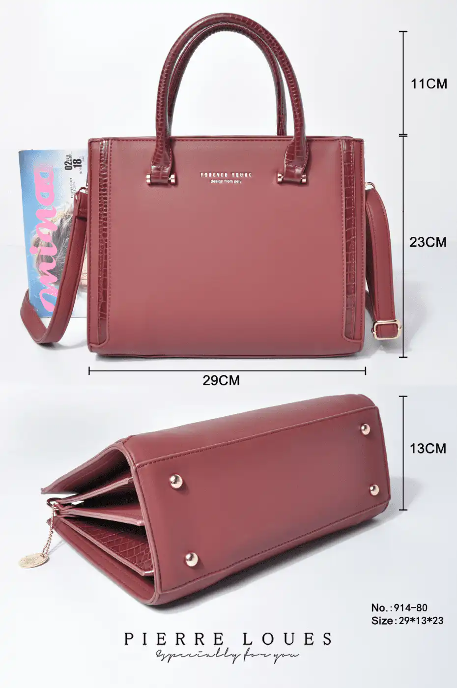 Γυναικεία Τσάντα Χιαστί/χειρός Pierre Loues 914-80 καφέ