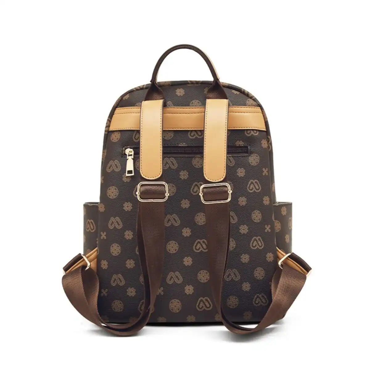 Γυναικείo Σακίδιο Πλάτης PVC Laorentou 9140156L καφέ