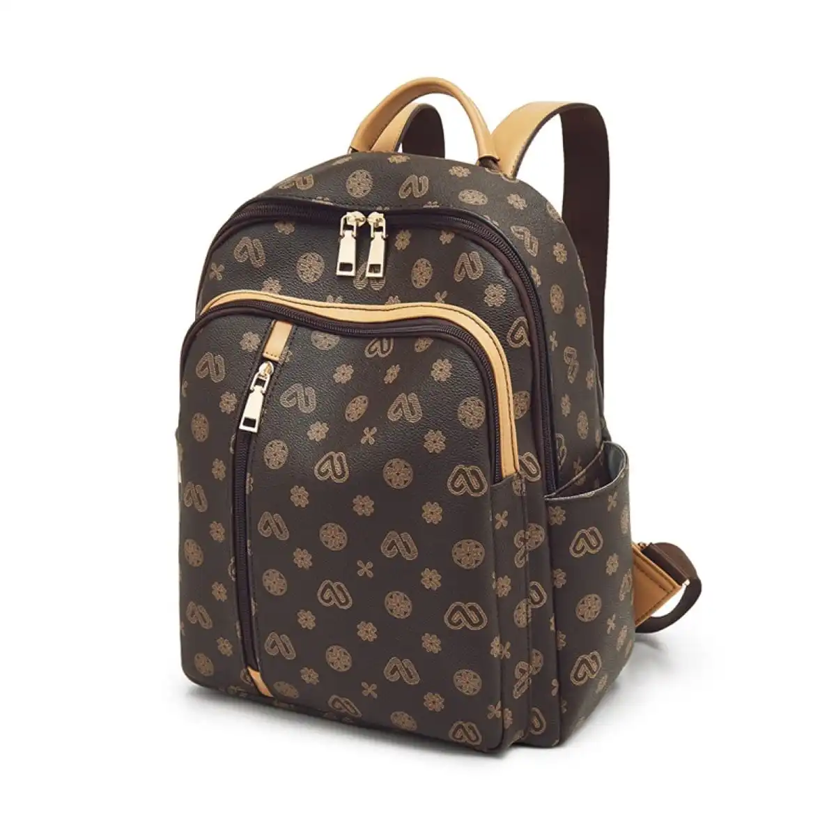 Γυναικείo Σακίδιο Πλάτης PVC Laorentou 9140156L καφέ