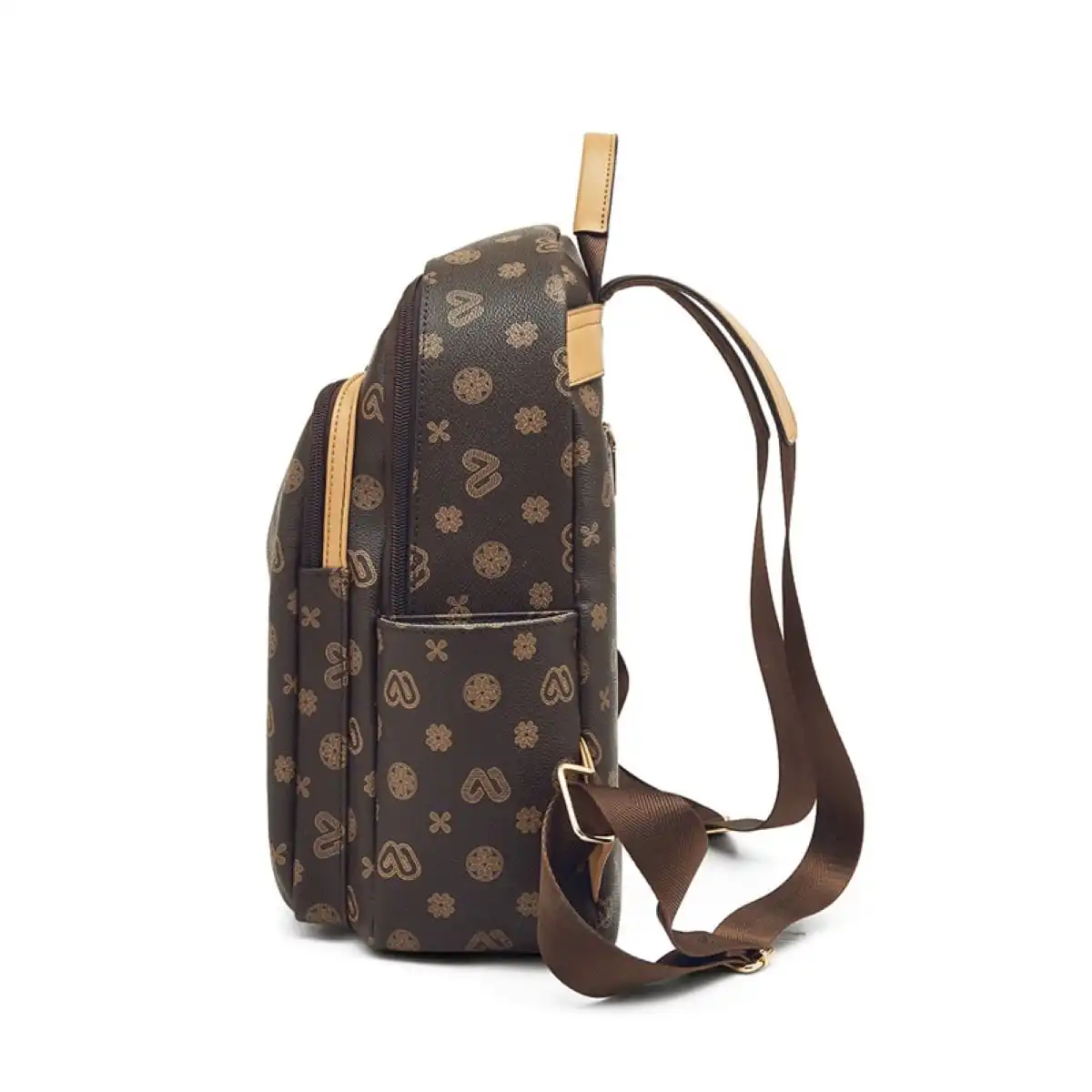 Γυναικείo Σακίδιο Πλάτης PVC Laorentou 9140156L καφέ