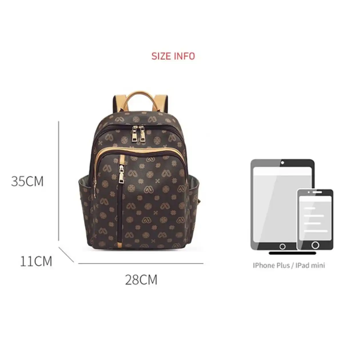 Γυναικείo Σακίδιο Πλάτης PVC Laorentou 9140156L καφέ