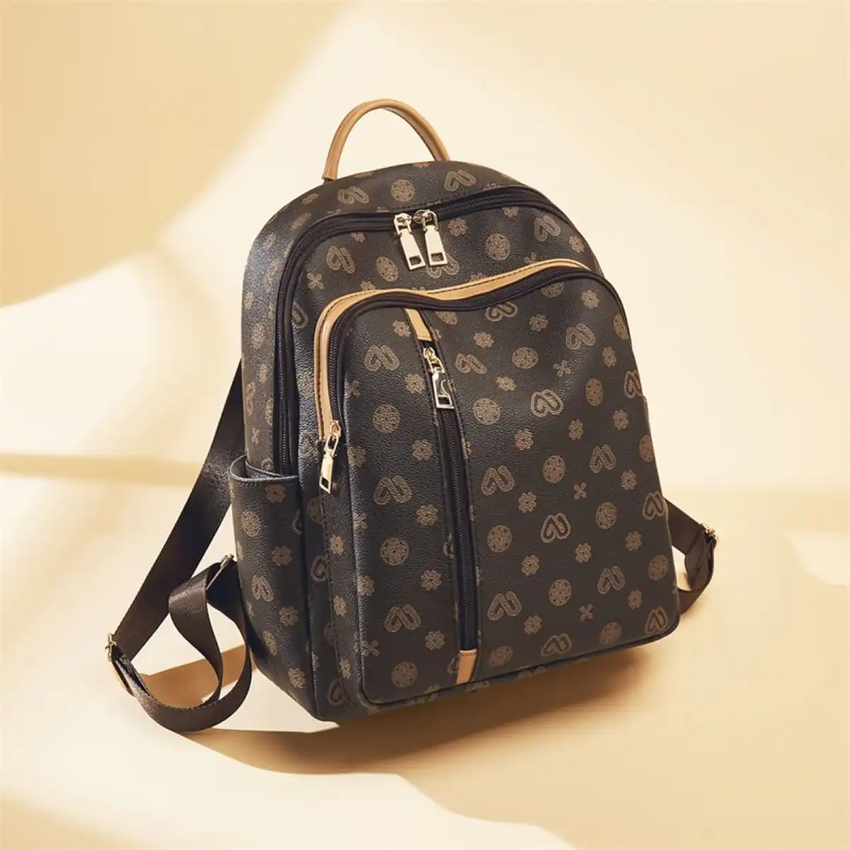 Γυναικείo Σακίδιο Πλάτης PVC Laorentou 9140156L καφέ