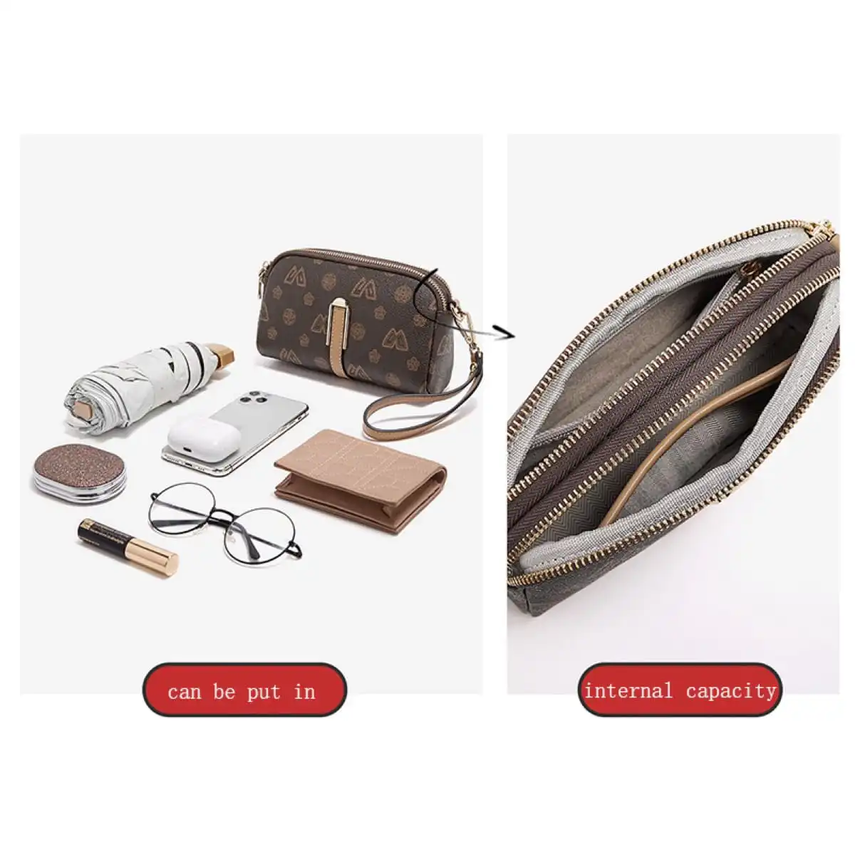 Γυναικεία Τσάντα PVC Χιαστί Foxer 9158064F καφέ