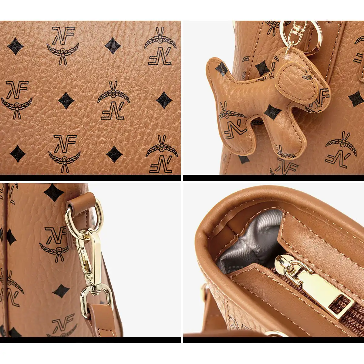 Γυναικεία Τσάντα PVC Χιαστί/Χειρός Foxer 9158133F καφέ