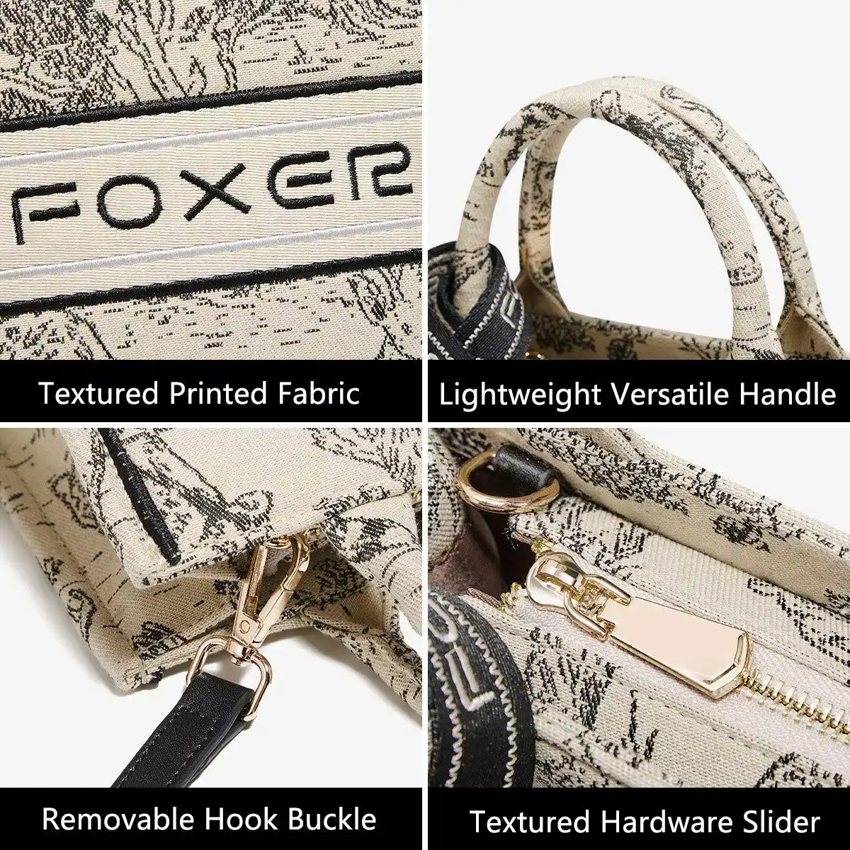 Γυναικεία Τσάντα Χειρός Foxer 9165033F black white