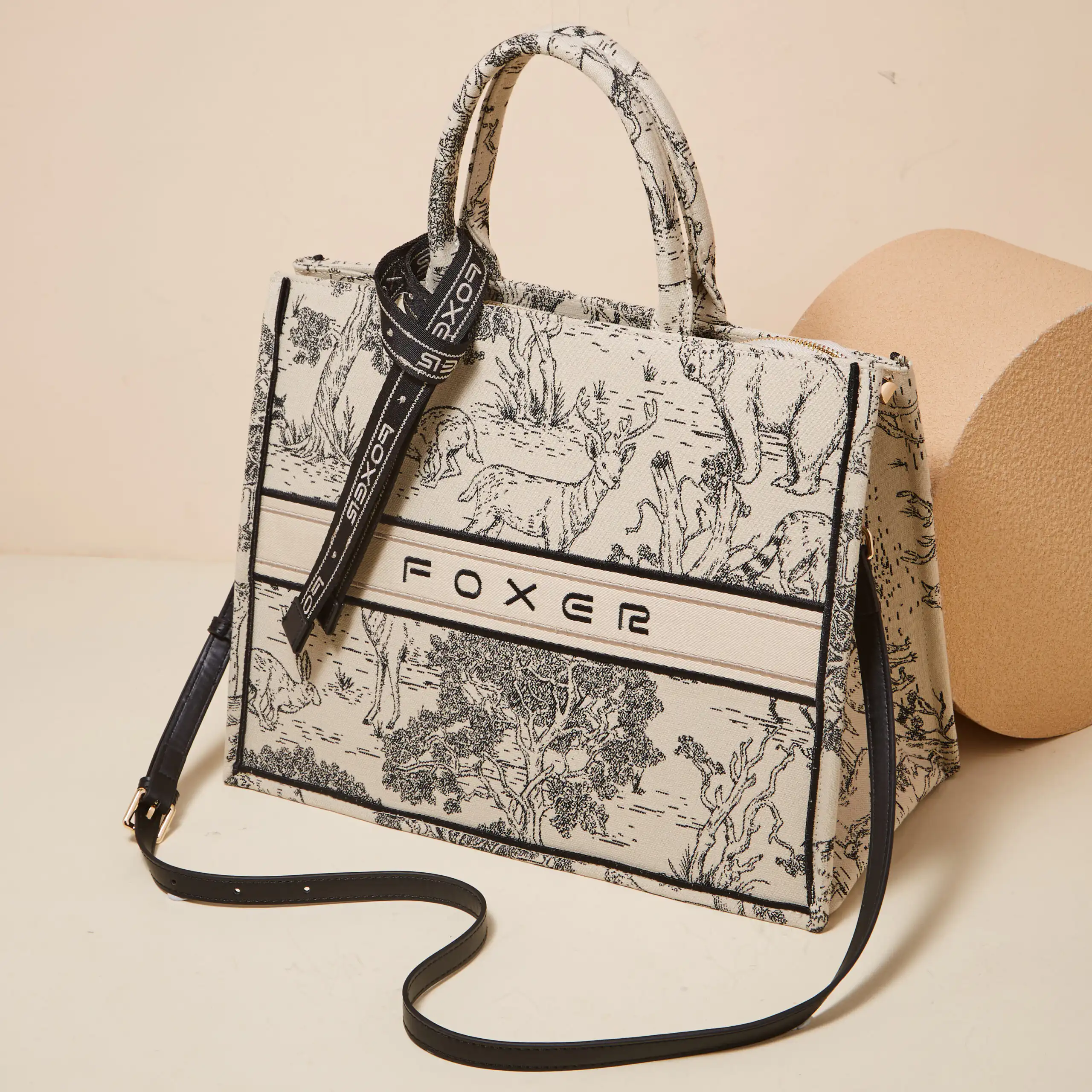 Γυναικεία Τσάντα Χειρός Foxer 9165033F black white