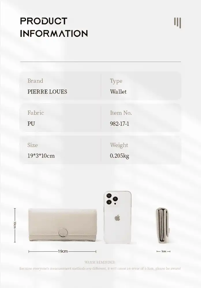 Γυναικείο πορτοφόλι Pierre Loues 982-17-1 κρέμ