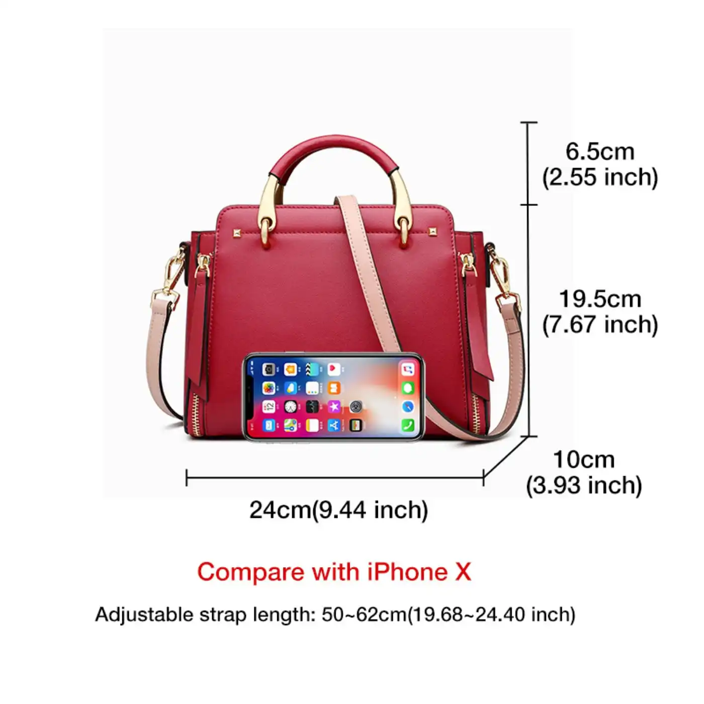 Δερμάτινη Γυναικεία Τσάντα Χειρός/Ώμου Foxer 928019F κόκκινο