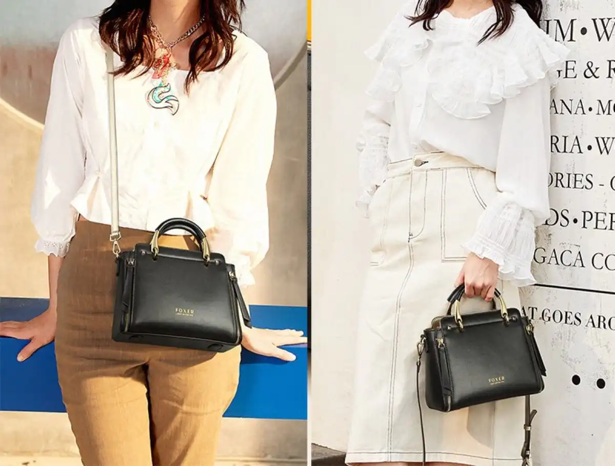 Δερμάτινη Γυναικεία Τσάντα Χειρός/Ώμου Foxer 928019F μαύρο Δερμάτινη Γυναικεία Τσάντα Χειρός/Ώμου Foxer 928019F μαύρο