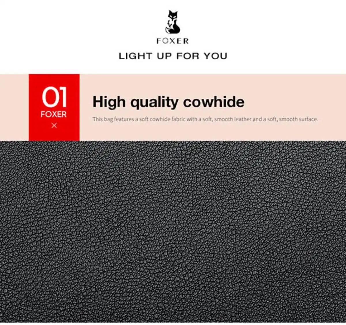 Δερμάτινη Γυναικεία Τσάντα Χειρός/Ώμου Foxer 928019F μαύρο