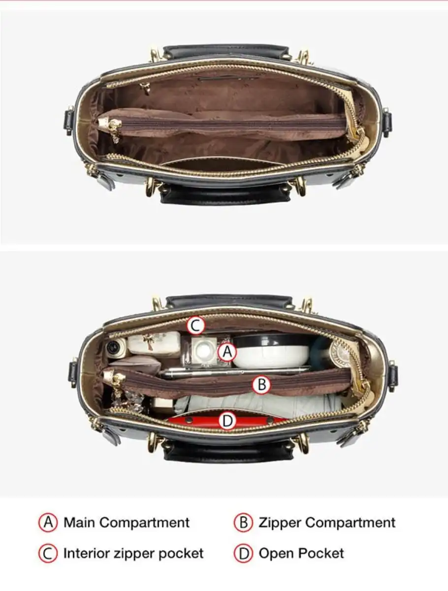 Δερμάτινη Γυναικεία Τσάντα Χειρός/Ώμου Foxer 928019F μαύρο