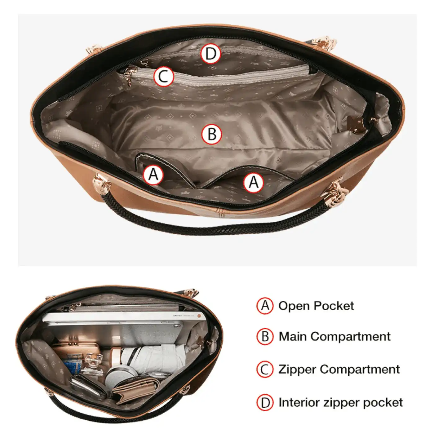 Δερμάτινη Γυναικεία Τσάντα Shopper 'Ωμου Foxer 938032F καφέ