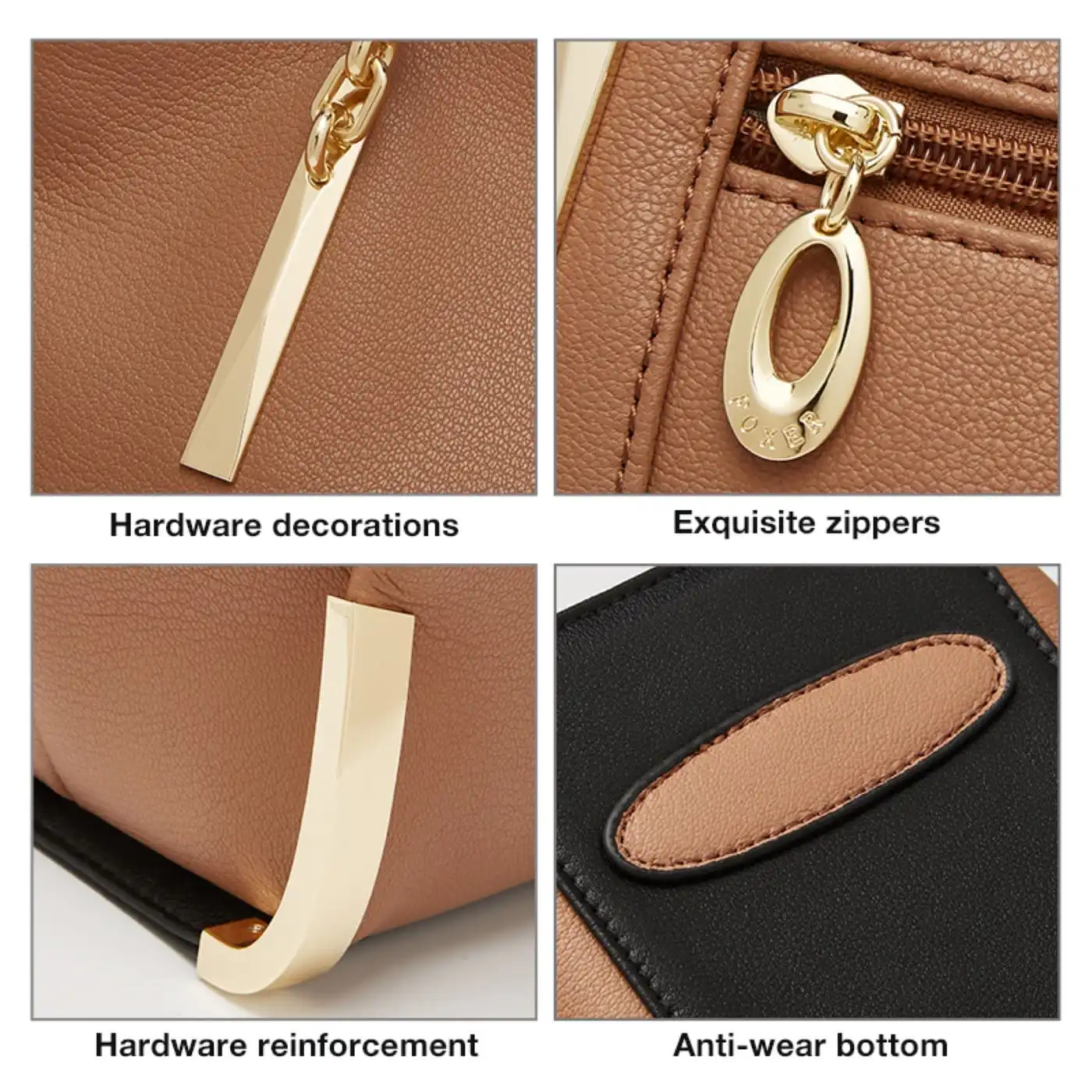 Δερμάτινη Γυναικεία Τσάντα Shopper 'Ωμου Foxer 938032F καφέ