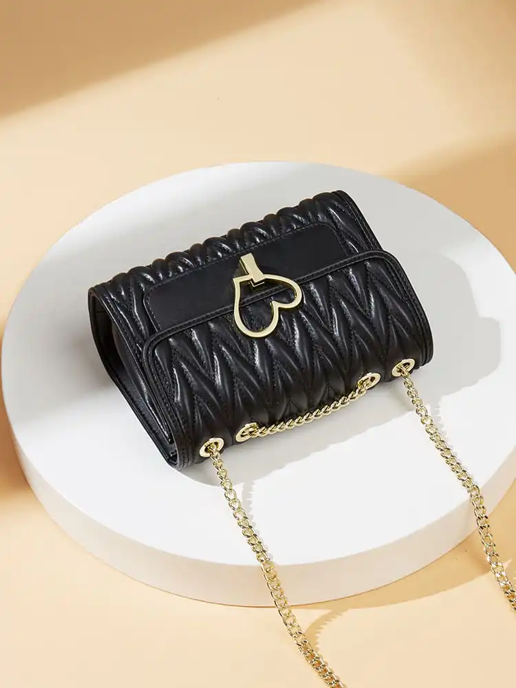 Δερμάτινη Γυναικεία Τσάντα Χιαστί Foxer 953168F μαύρο