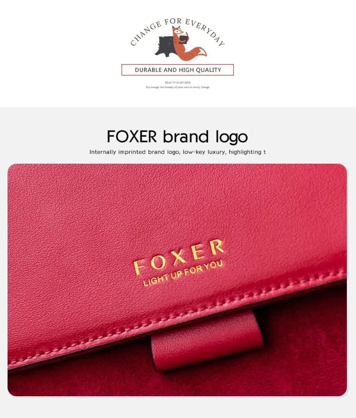 Δερμάτινη Γυναικεία Τσάντα Χιαστί Foxer 954011F κόκκινο