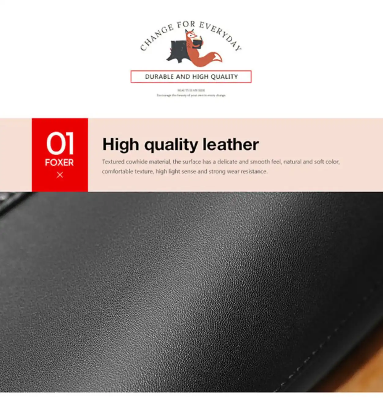 Δερμάτινη Γυναικεία Τσάντα Shopper 'Ωμου Foxer 958V422F μαύρο