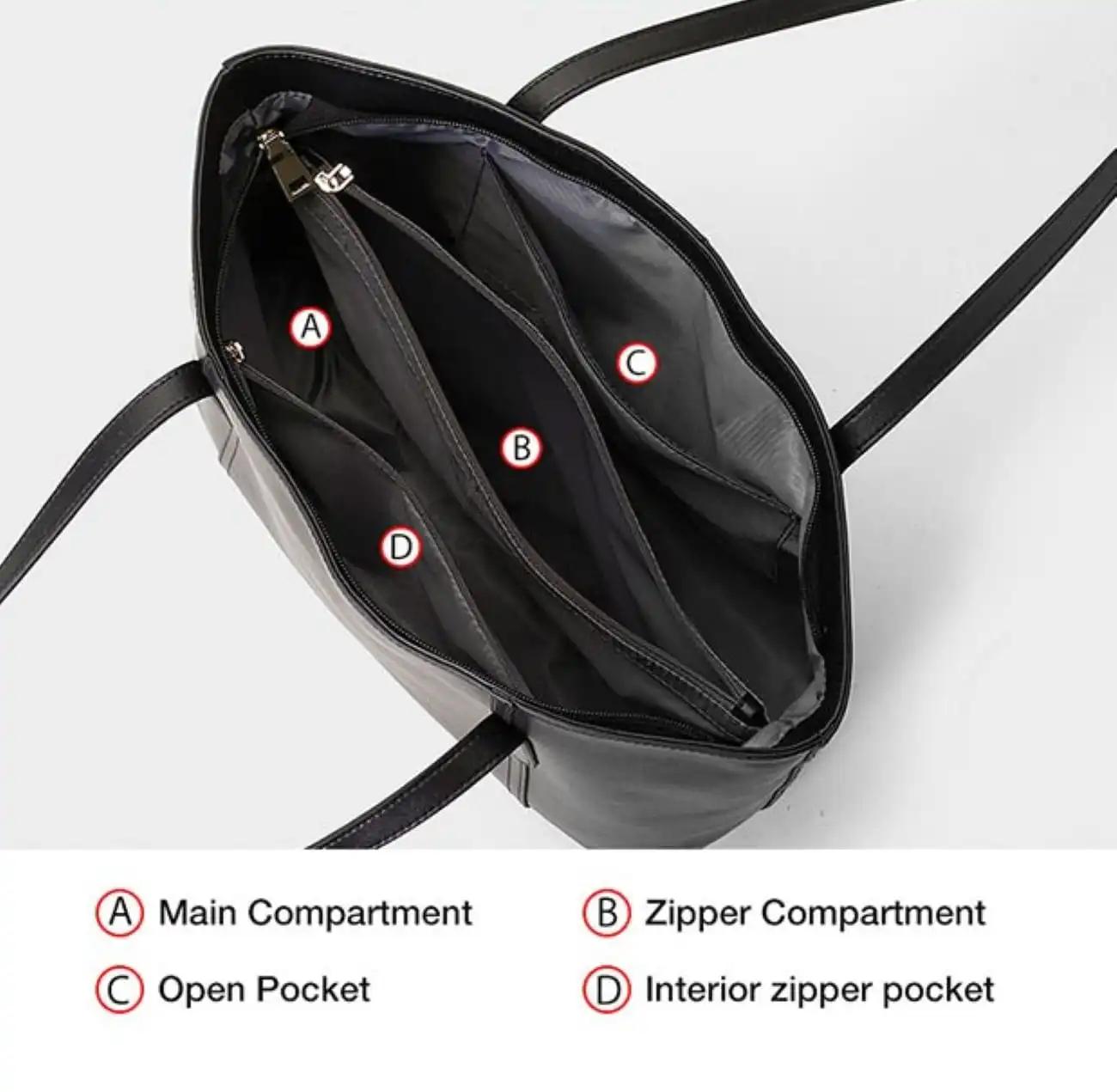 Δερμάτινη Γυναικεία Τσάντα Shopper 'Ωμου Foxer 958V422F μαύρο