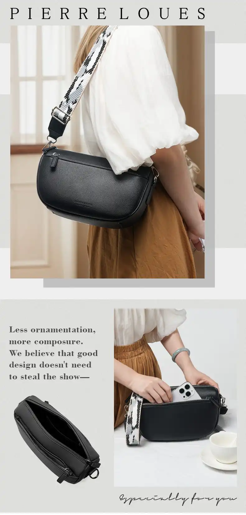 Γυναικεία Τσάντα Ώμου Pierre Loues PL959-17 μαύρο