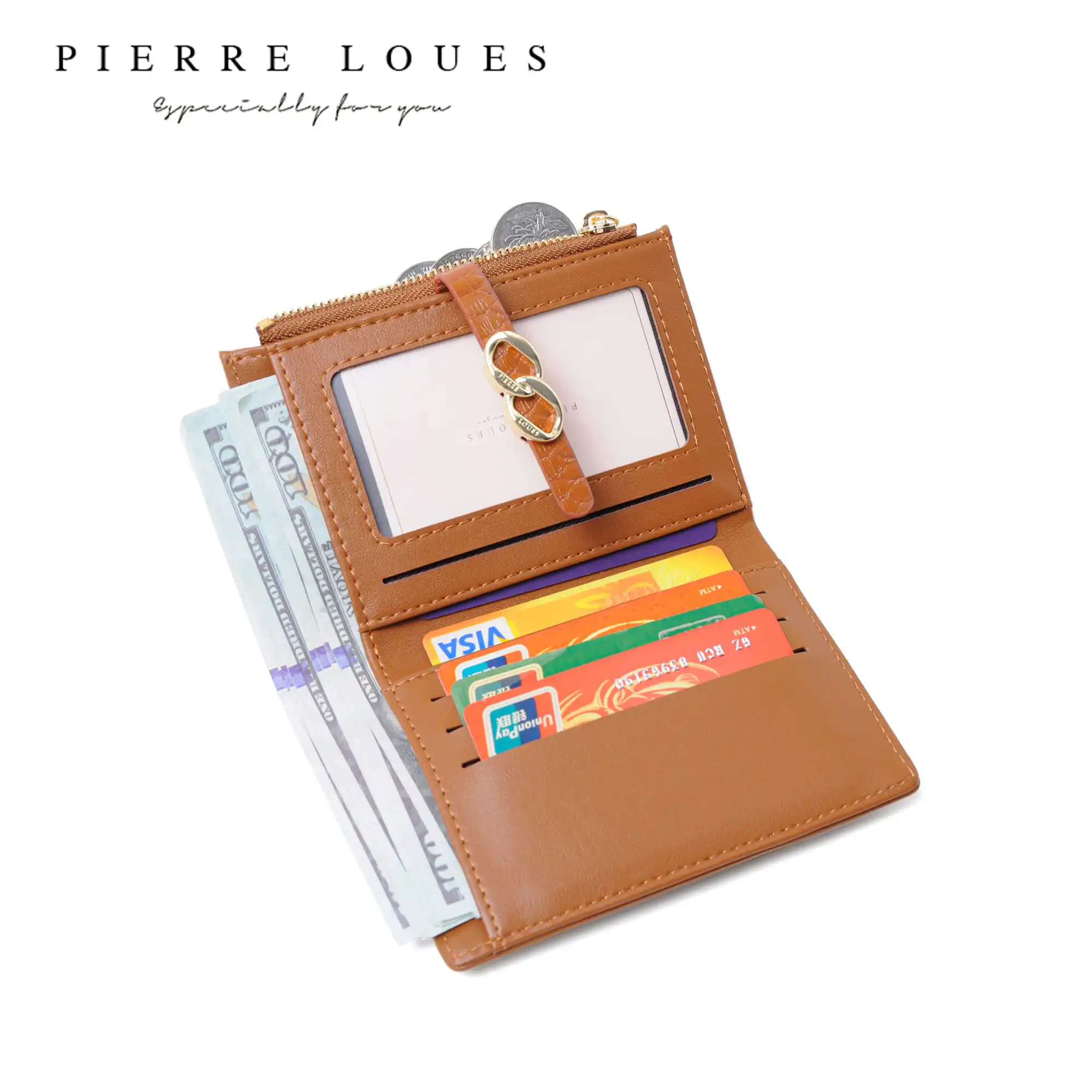 Μικρό Πορτοφόλι Γυναικείο Pierre Loues PL982-31 καφε