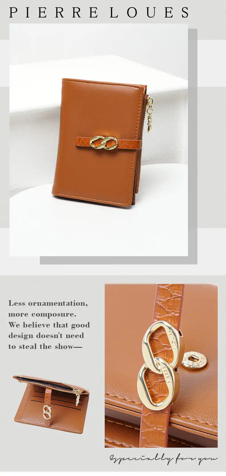 Μικρό Πορτοφόλι Γυναικείο Pierre Loues PL982-31 καφε