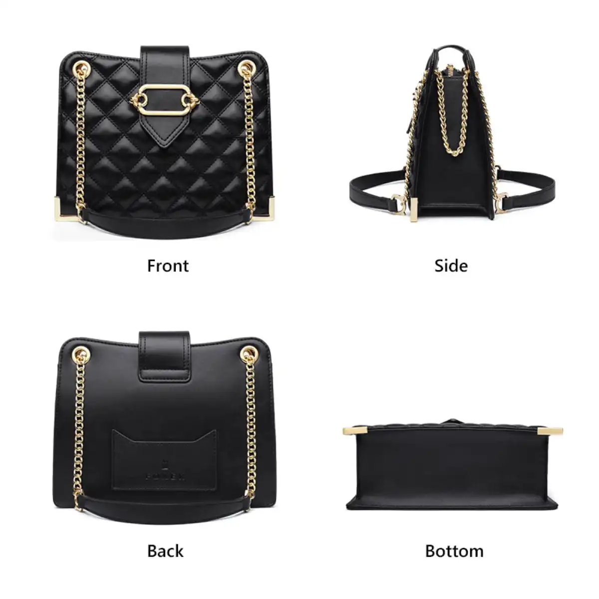 Δερμάτινη Γυναικεία Τσάντα Χιαστί Foxer 985040F μαύρο