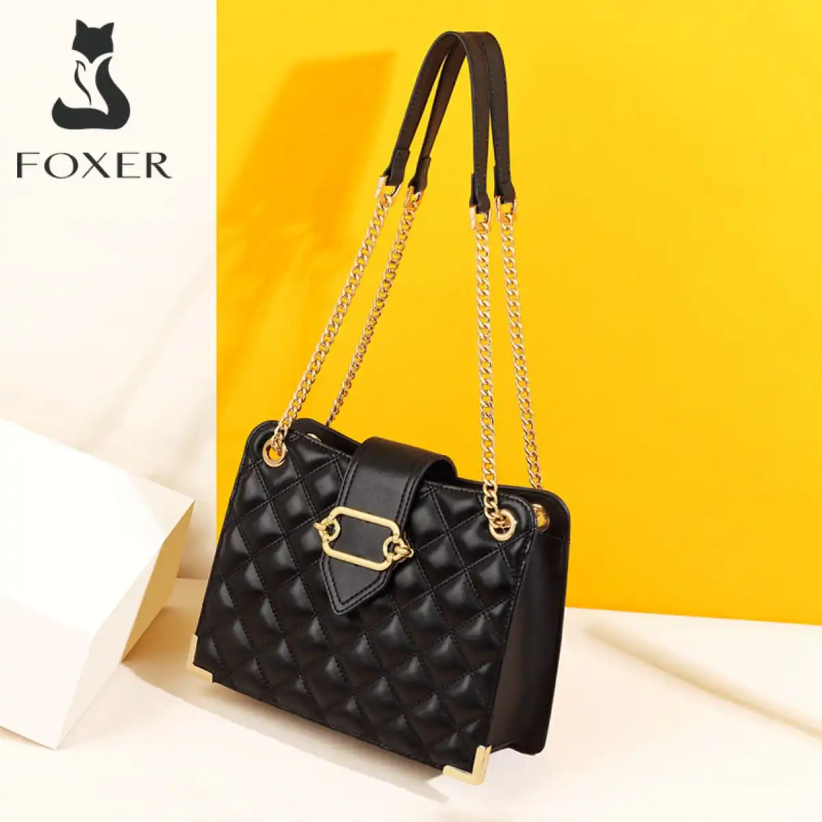 Δερμάτινη Γυναικεία Τσάντα Χιαστί Foxer 985040F μαύρο Δερμάτινη Γυναικεία Τσάντα Χιαστί Foxer 985040F μαύρο