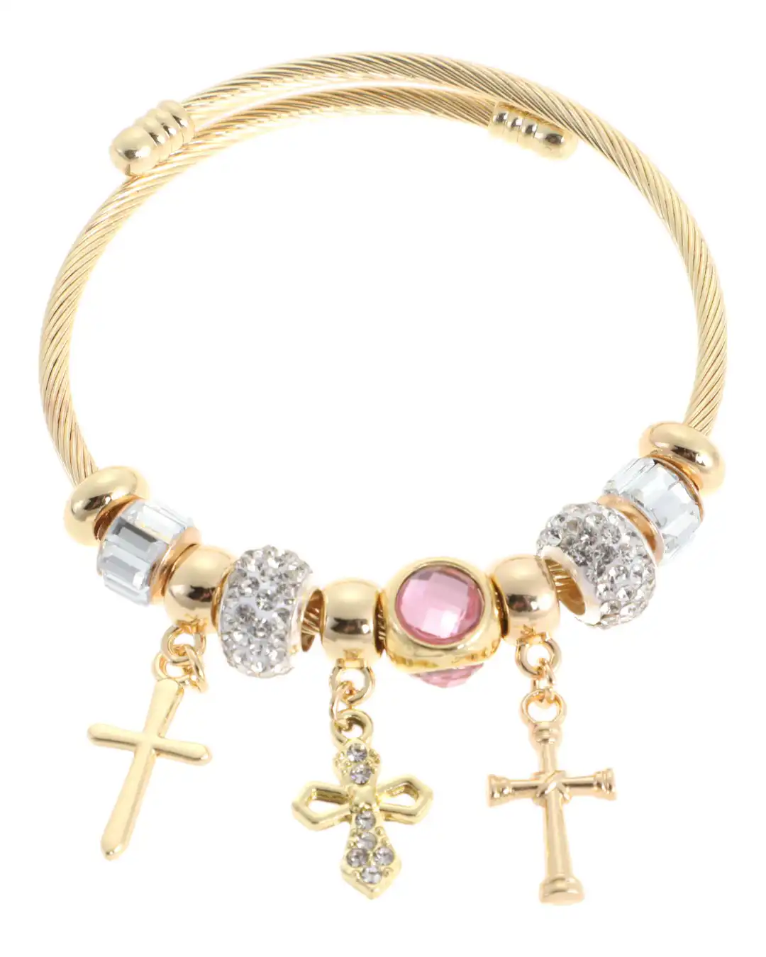 Βραχιόλι με σταυρούς AA-8631-16 – Ροζ Βραχιόλι με σταυρούς AA-8631-16 – Ροζ