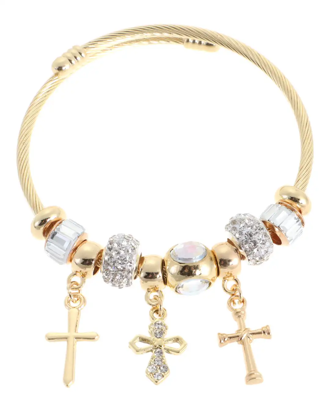 Βραχιόλι με σταυρούς AA-8631-16 – Χρυσό Βραχιόλι με σταυρούς AA-8631-16 – Χρυσό