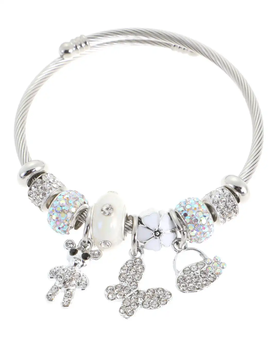 Βραχιόλι με αρκουδάκι AA-8632-16 – Ασπρο Βραχιόλι με αρκουδάκι AA-8632-16 – Ασπρο