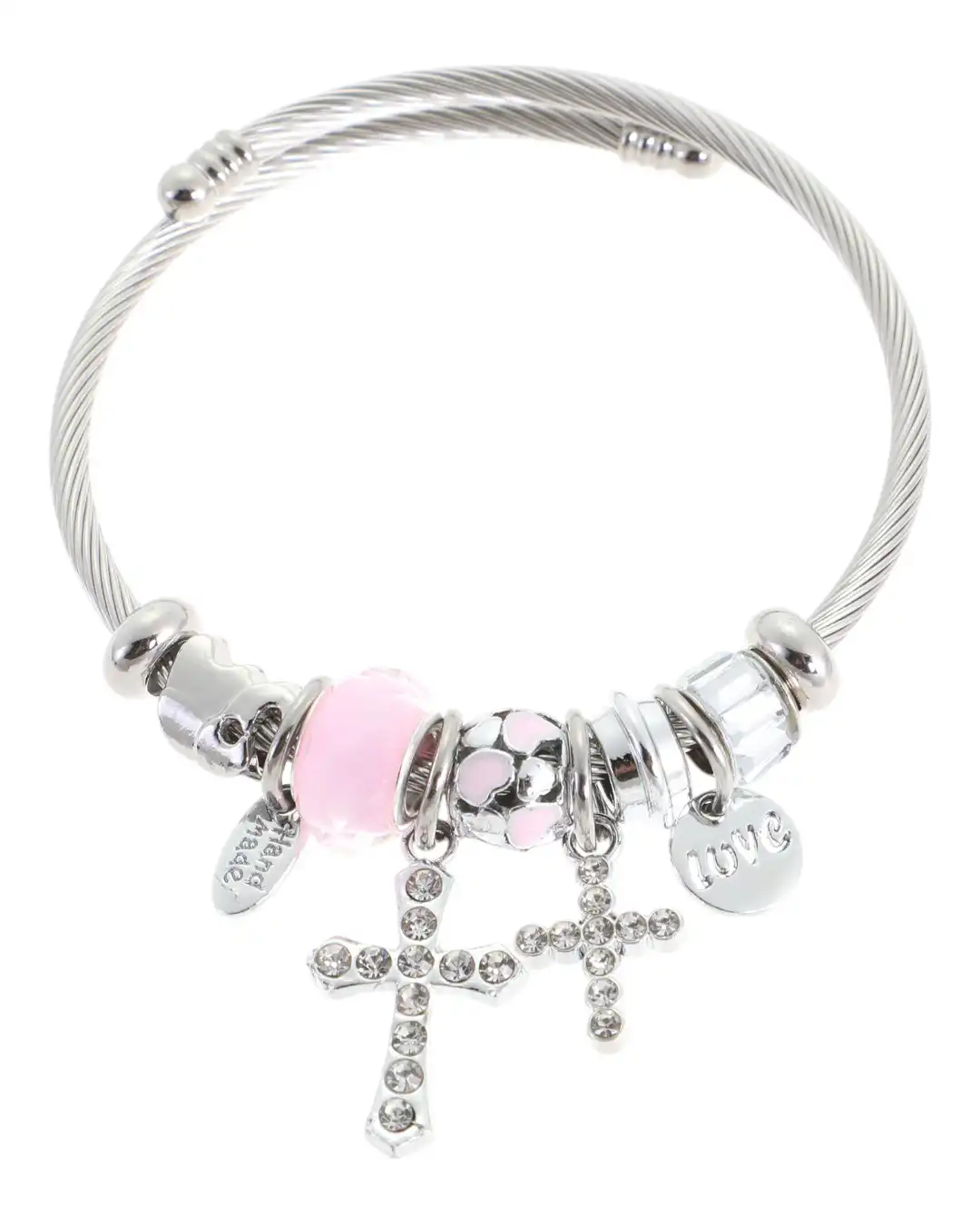 Βραχιόλι με σταυρούς AA-8640-16 – Ασημί Βραχιόλι με σταυρούς AA-8640-16 – Ασημί