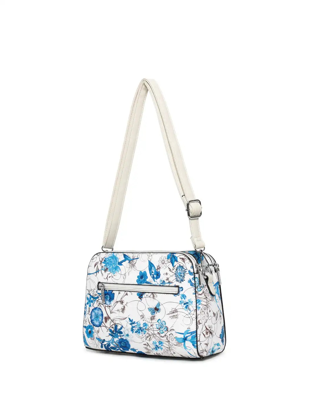 Τσαντάκι χειρός με λουλούδια WH8005 – Γαλάζιο